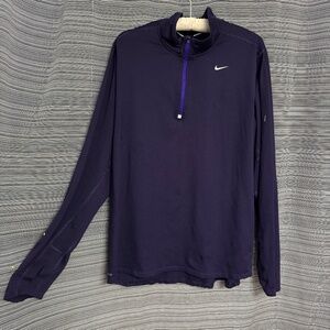 Nike Dri-Fit Running ½ Zip Purple Long Sleeve Size XL